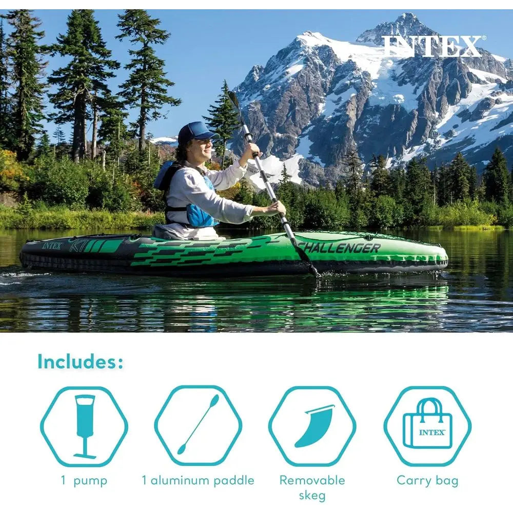 Deluxe Inflatable Kayak With Paddles And High Output Pump PVC