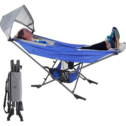 Portable Hammock With Stand For Outdoor Use And Backyard