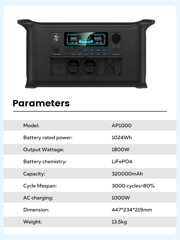 Ctology 2400w Portable Power Station With Led Light