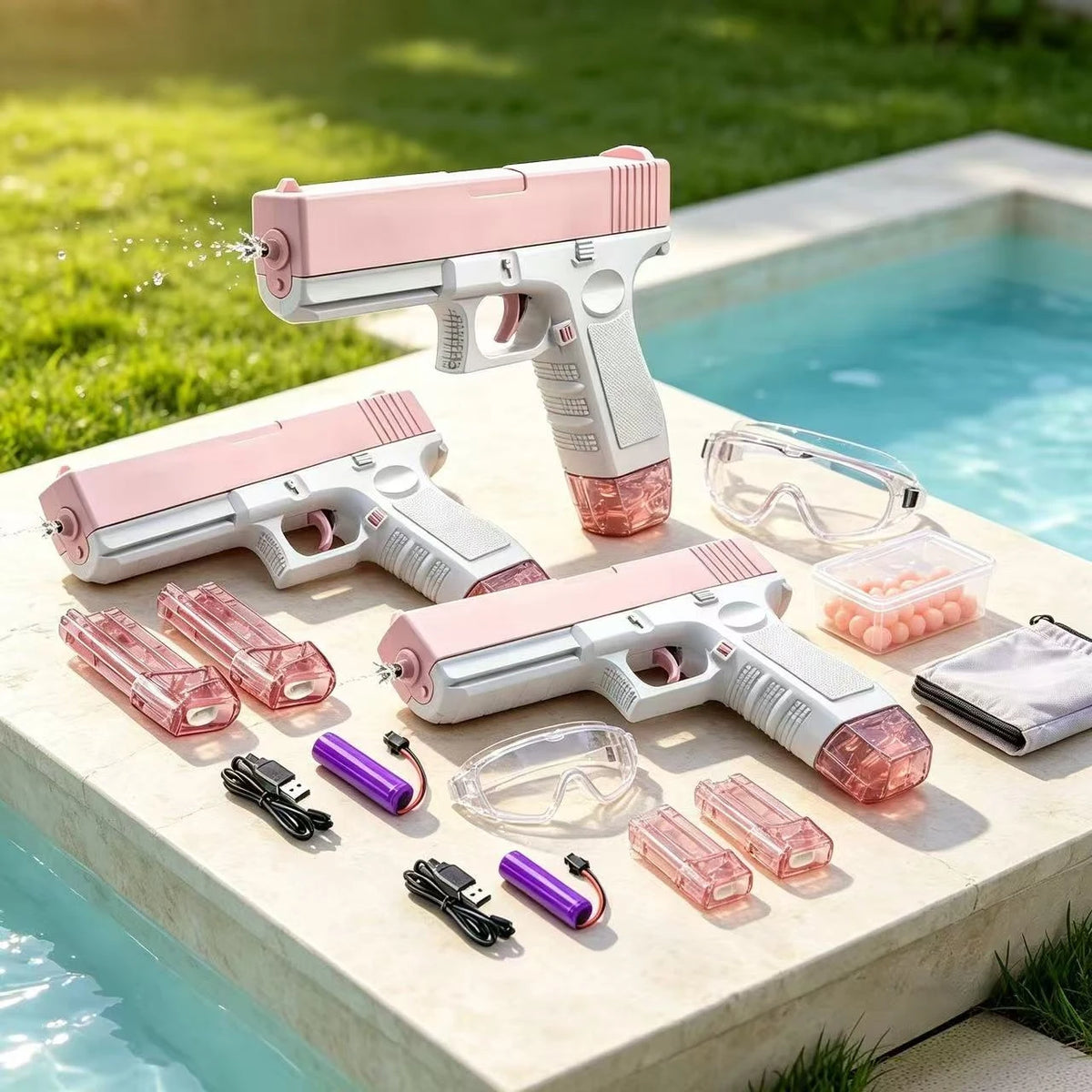 Kids Long Range Water Gun Toy Set for Summer Pool Fun