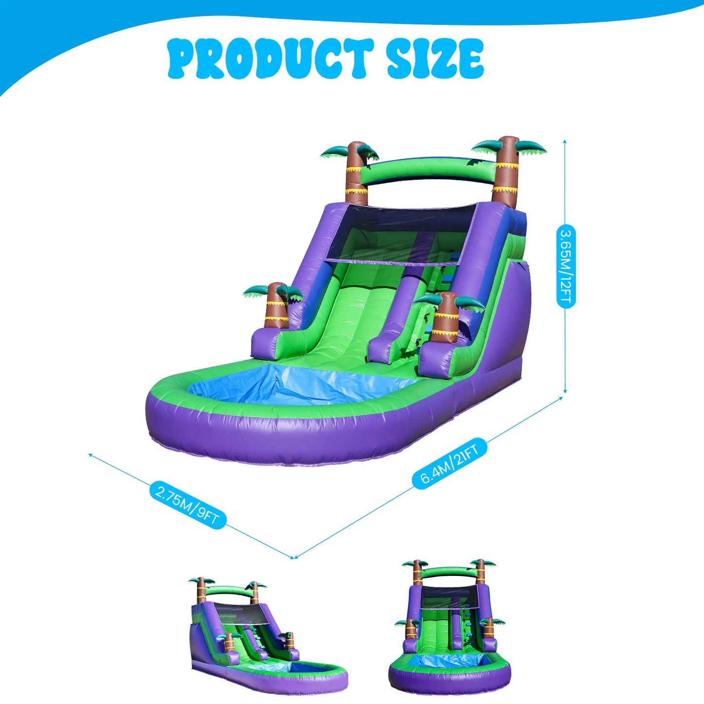 Commercial 100 Percent Pvc Inflatable Water Slide Pool With Blower