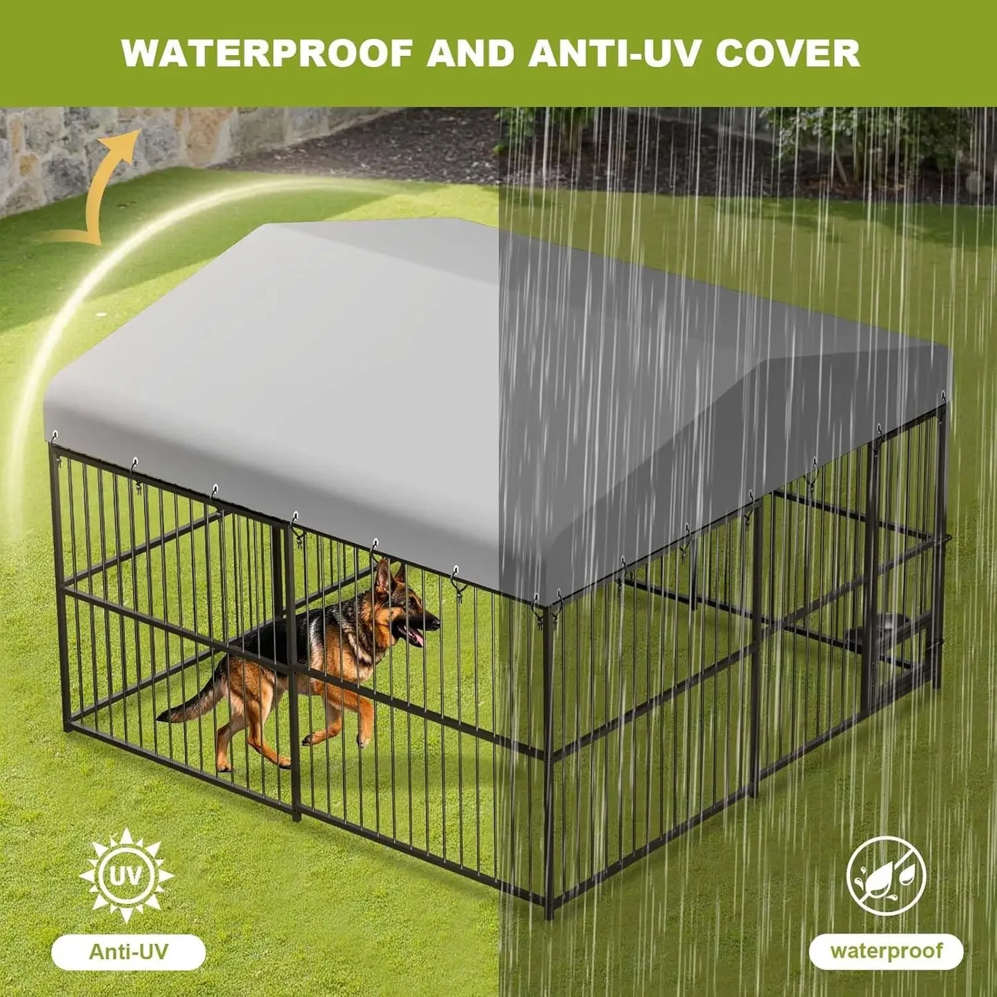 Premium Heavy Duty Outdoor Dog Kennel With Roof And Lock