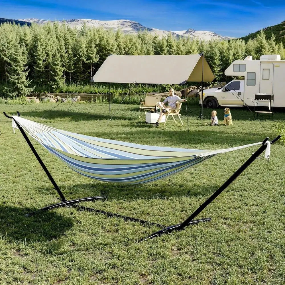 Hammock With Heavy Duty Steel Stand Supports 660lbs