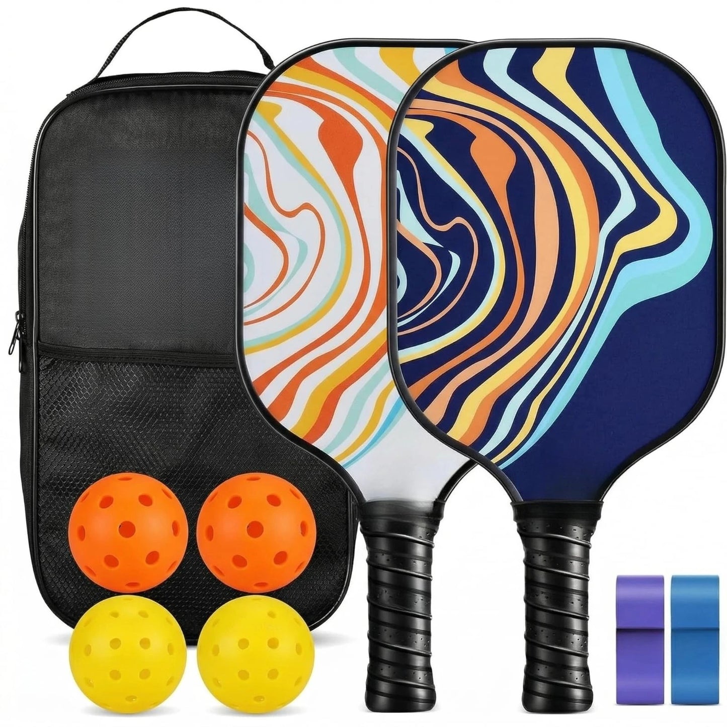 Lightweight Fiberglass Pickleball Paddle Set With Carry Bag