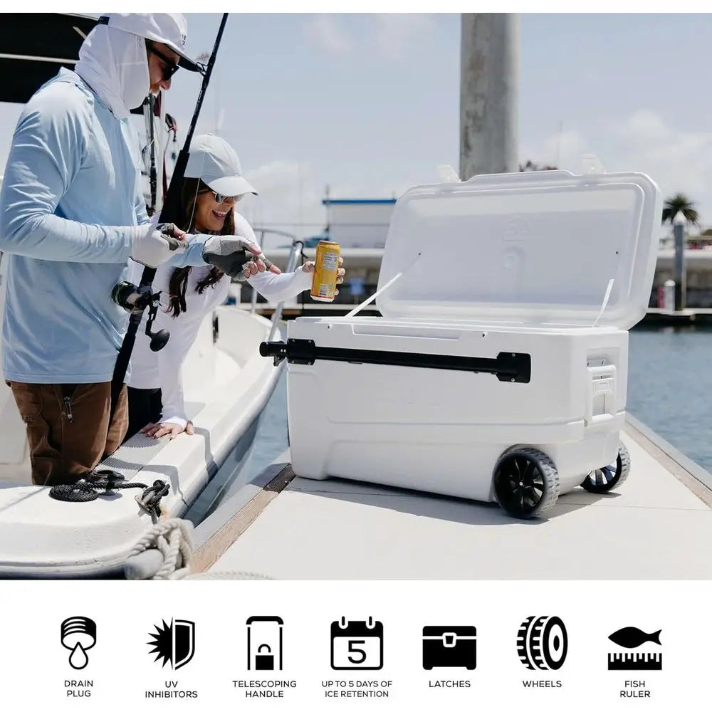 Wheeled Insulated Cooler With Hard Shell For Outdoor Adventures