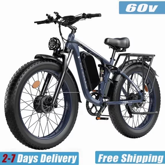 FENGQS Q8PLUS 6000W\5000W dual motor mountain electric vehicle 60V1200WH large battery, 100 kilometer range, hydraulic disc brake with turn signal
