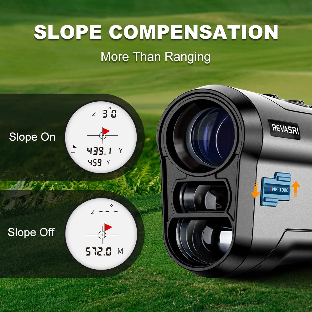 REVASRI 1000 Yards Golf Rangefinder With 6x Magnification Slope-Compensated