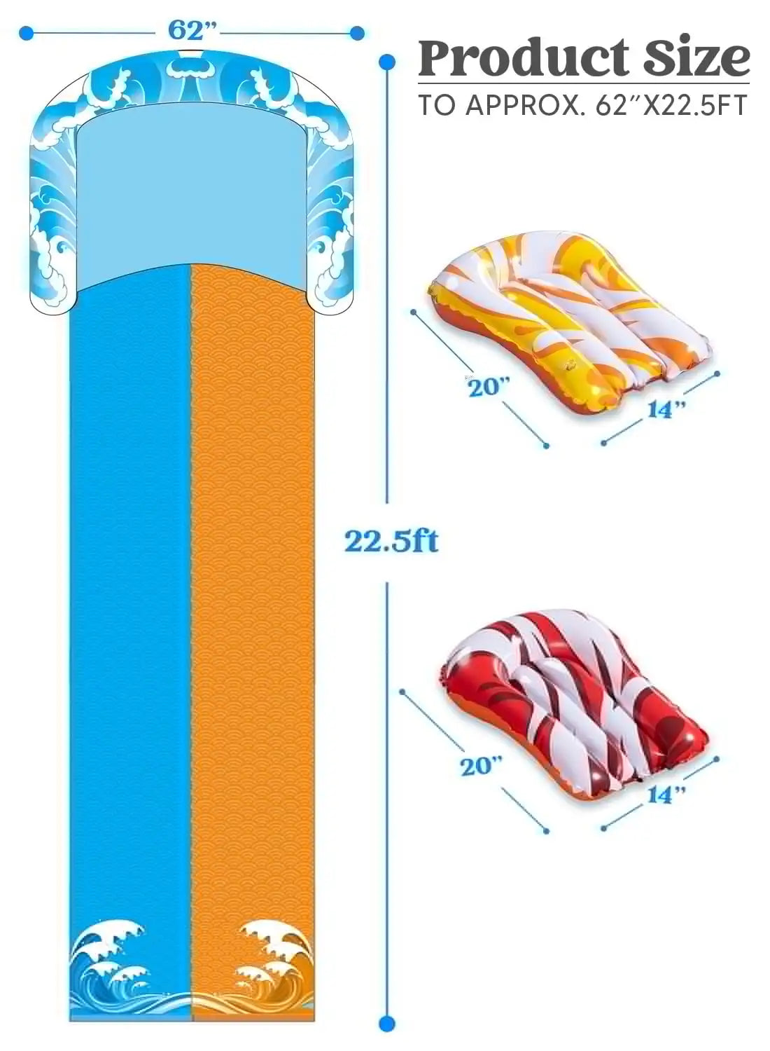 Joyfy Water Slide With Sprinkler And Bodyboards For Outdoor Water Fun