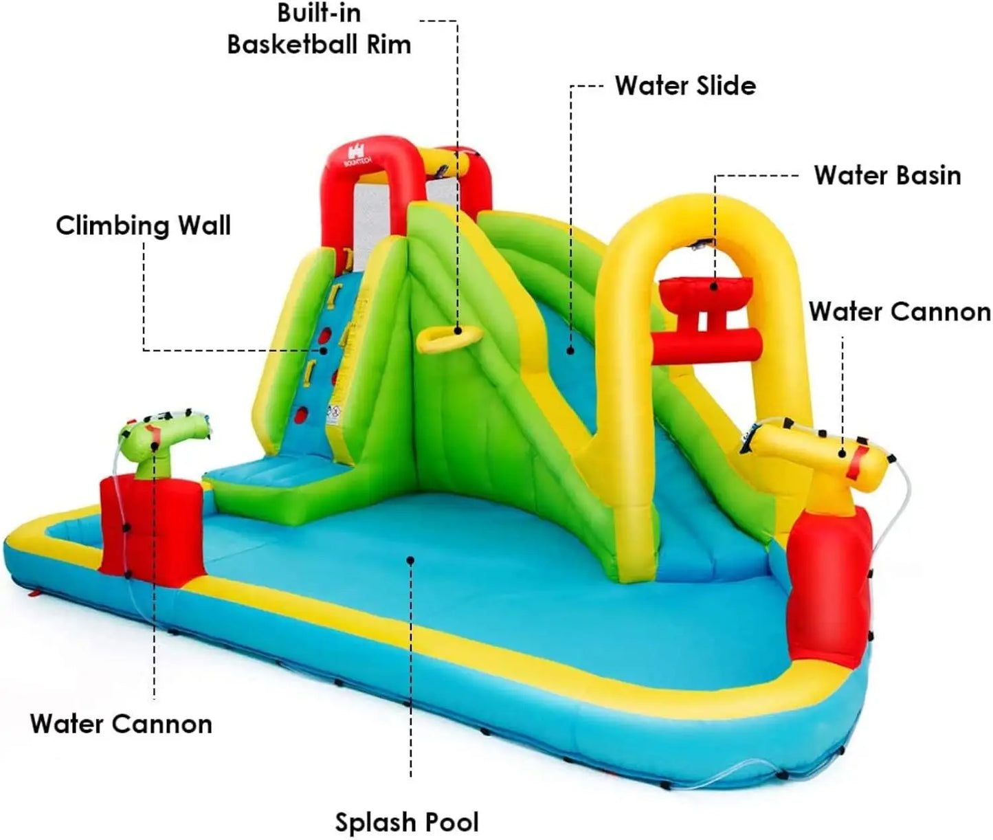 Mega Inflatable Water Park Bouncy Castle With Climbing Wall