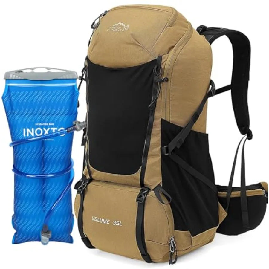 INOXTO 35L Hiking Backpack with 3Lwater bladder, Camping Backpack with Waterproof Rain Cover for Men, Outdoor Sport Travel Dayp