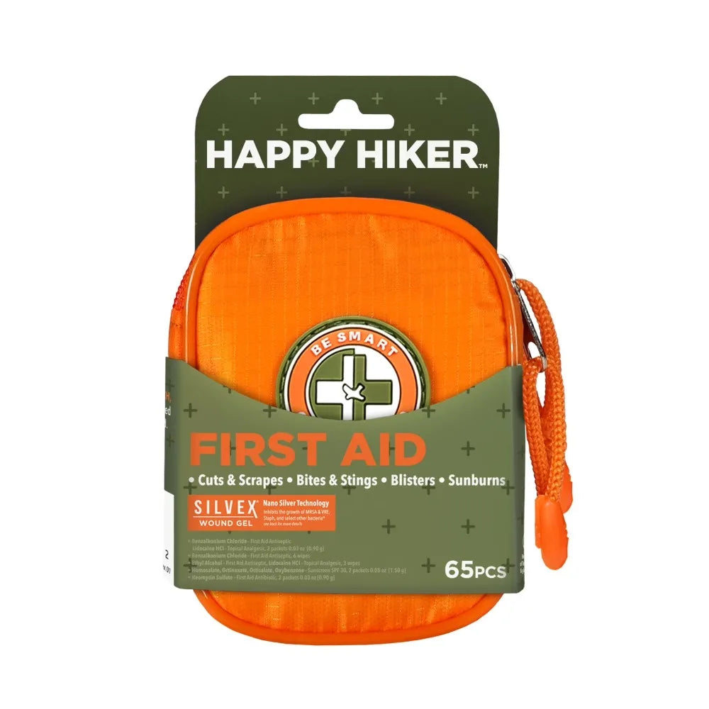 Professional Outdoor First Aid Kit for Hiking Camping Backpacking Survival Emergency with 65 Pieces Medical Supplies Including Bandages Gauze Antiseptic Wipes for Travel Sports Adventure Enthusiasts Family Car Home