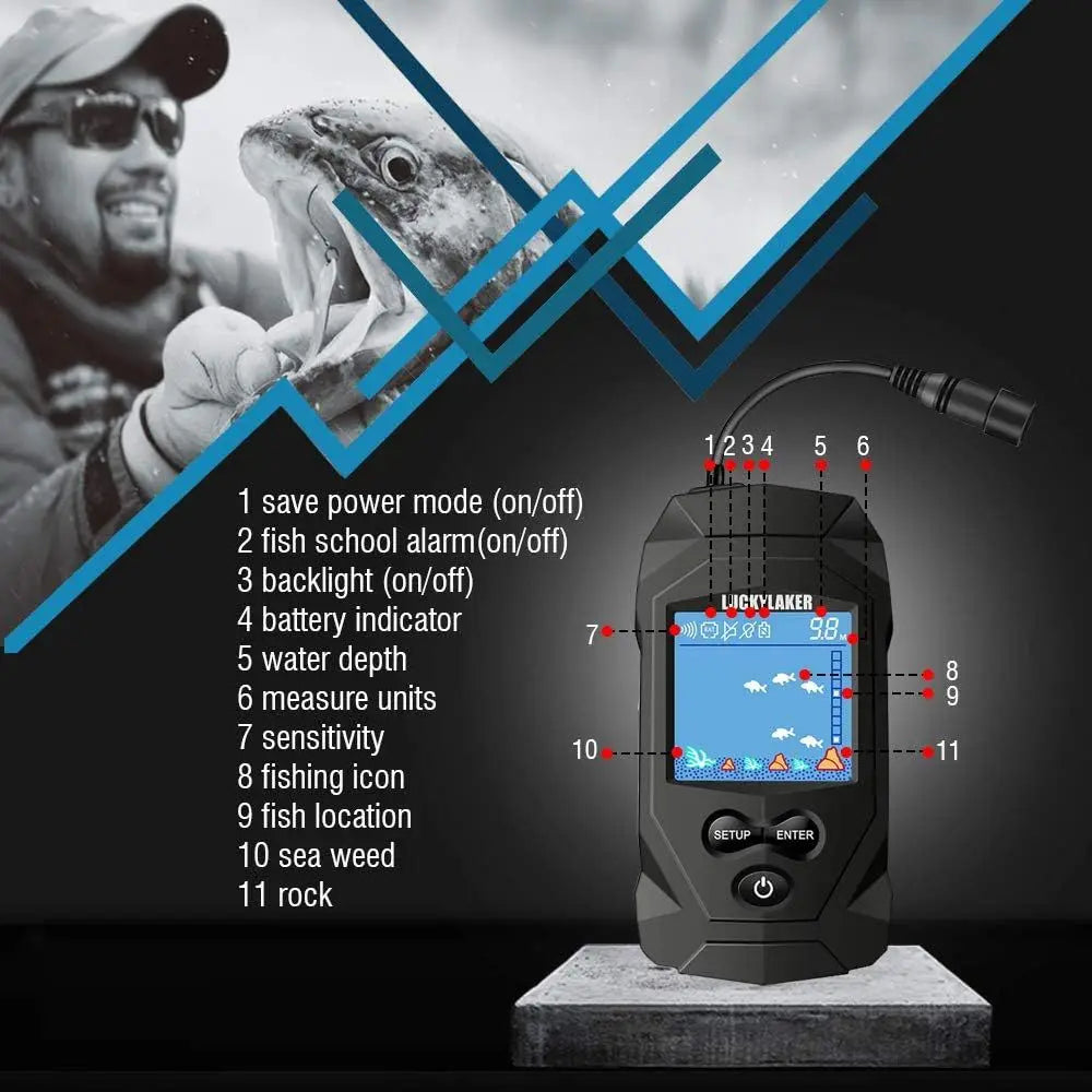 Portable Handheld Ice Fishing Fish Finder With LCD Display Monitor