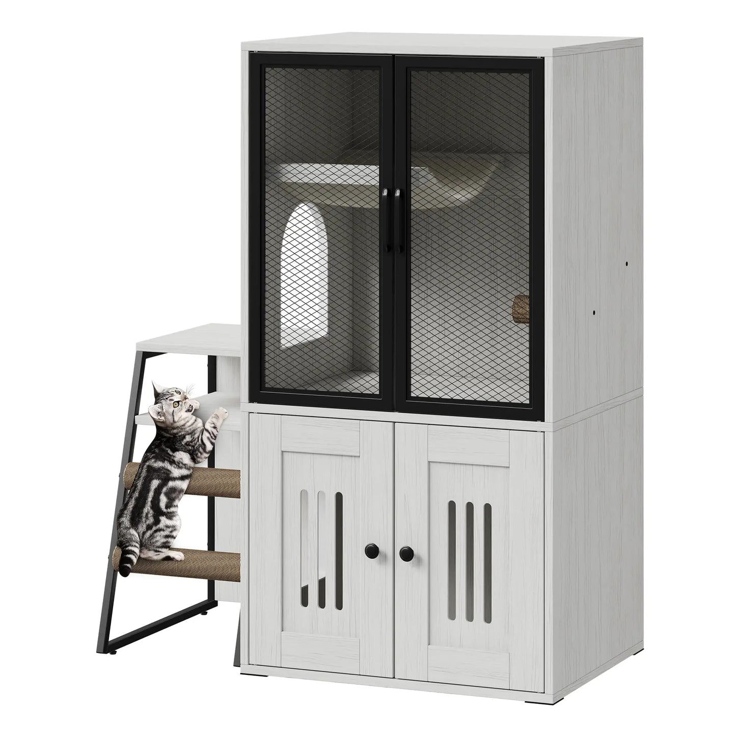 HiMISS CN Multifunctional Cat Litter Box Furniture Enclosed With Doors