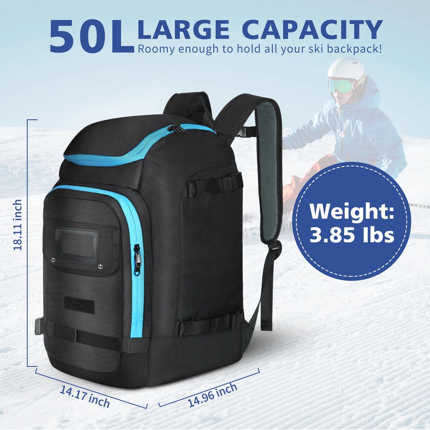 Ski Bag Waterproof Gear Backpack For Helmet Goggles Snowboard Boots
