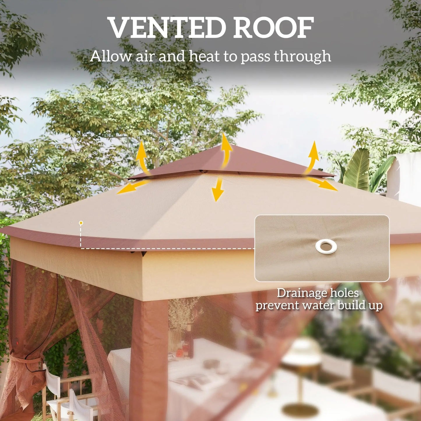Gazebo Tent With Removable Netting Instant Outdoor Canopy Carry Bag