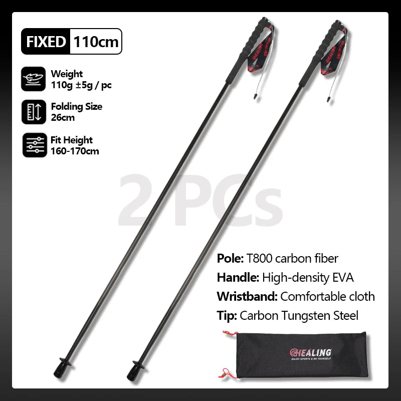 Okhealing Carbon Fiber Foldable Trekking Poles For Hiking And Trail