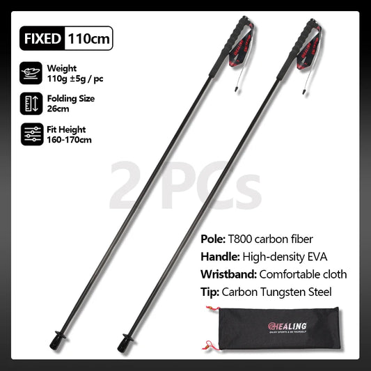 Okhealing Carbon Fiber Trekking Poles Ultra Lightweight Folding Hiking Sticks