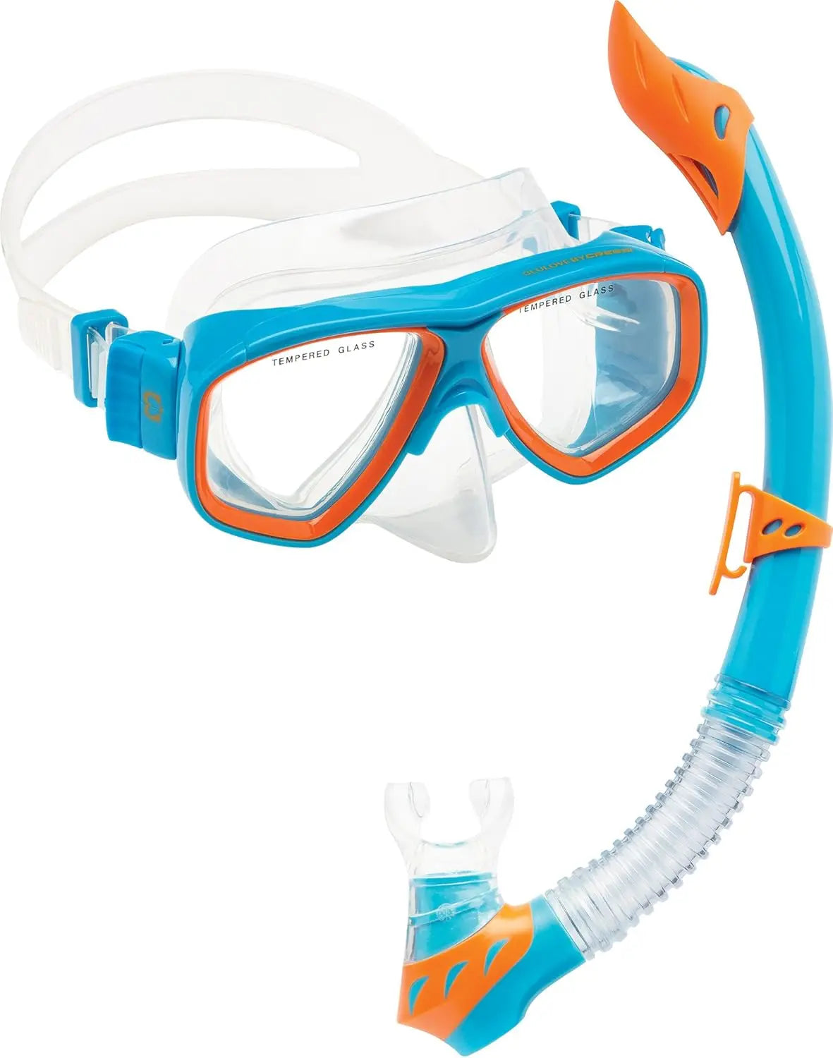 Snorkel Set for Kids Ages 3-8 – Mask, Dry Snorkel, Adjustable Fins, and Mesh Carry Bag – Complete Junior Snorkeling Gear