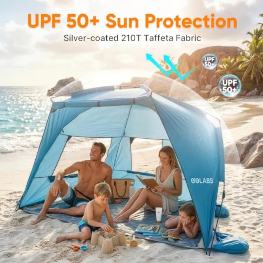 Pop Up Beach Tent Sun Shelter With UPF 50 Flooring