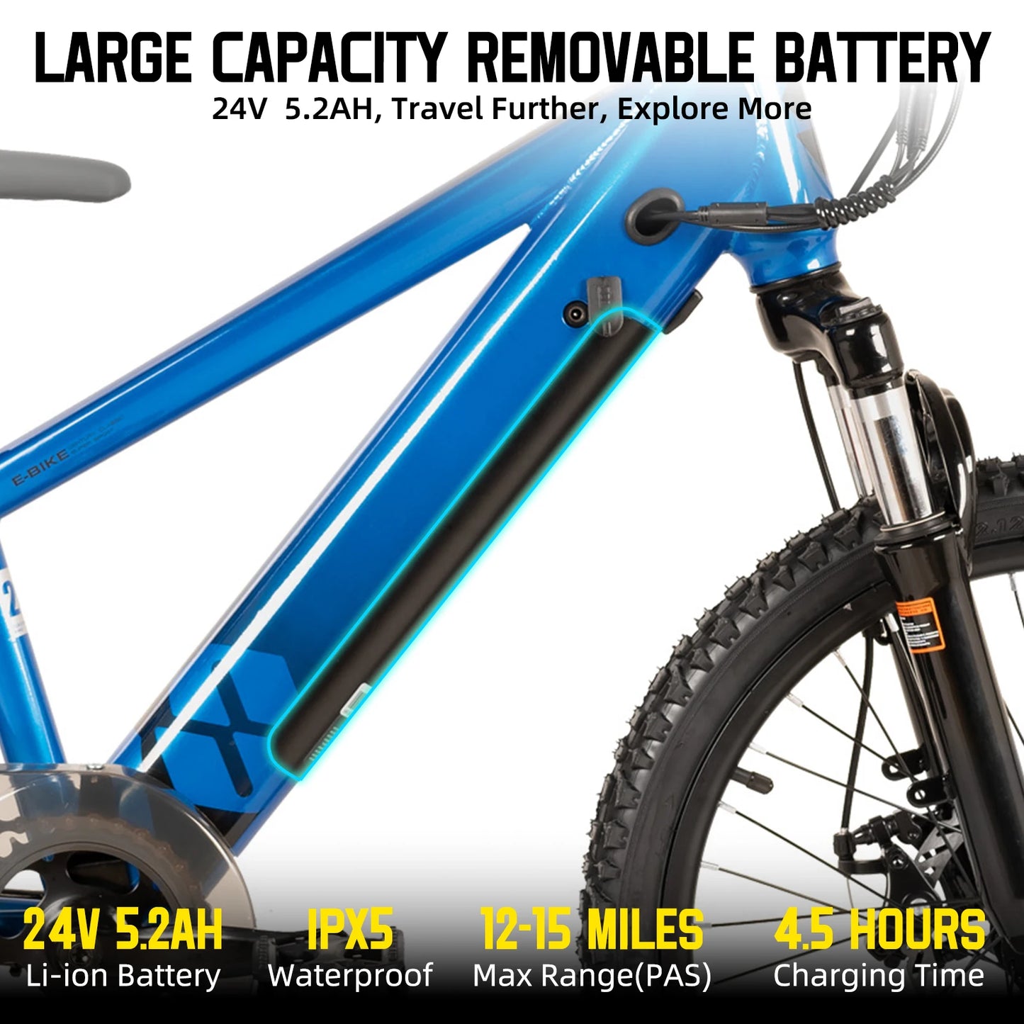 JOYSTAR Electric Kids Bike 250W 15 MPH Mountain Off Road