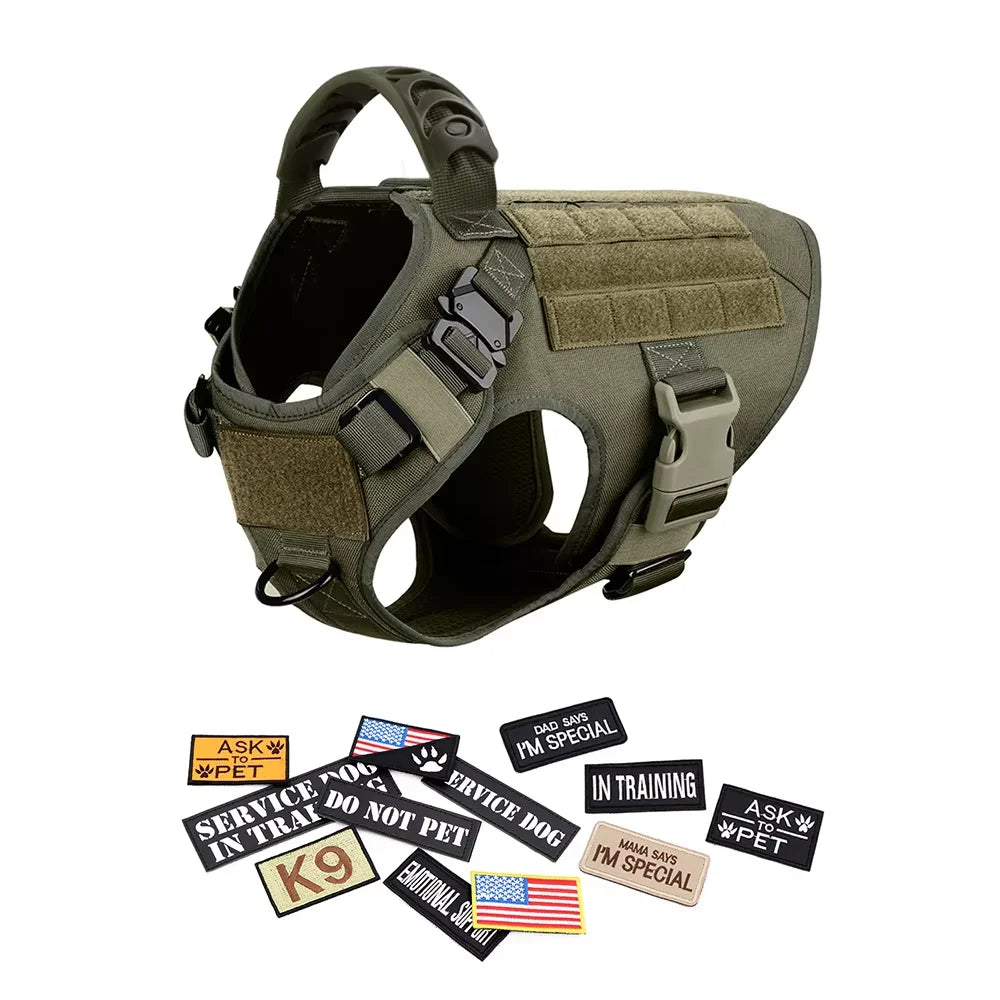 Petravel Tactical Nylon Dog Harness Vest And Leash Set