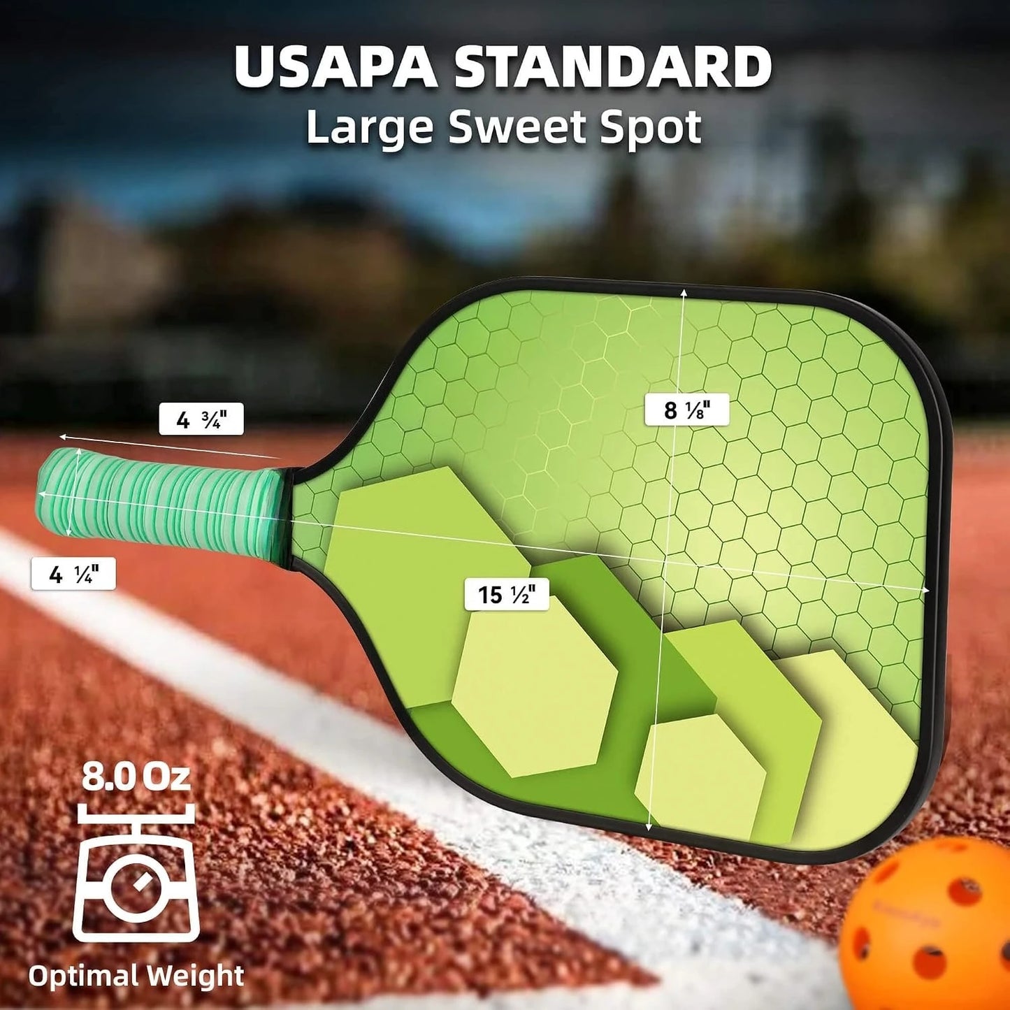USAPA Approved Fiberglass Pickleball Paddle Set With Extra Balls