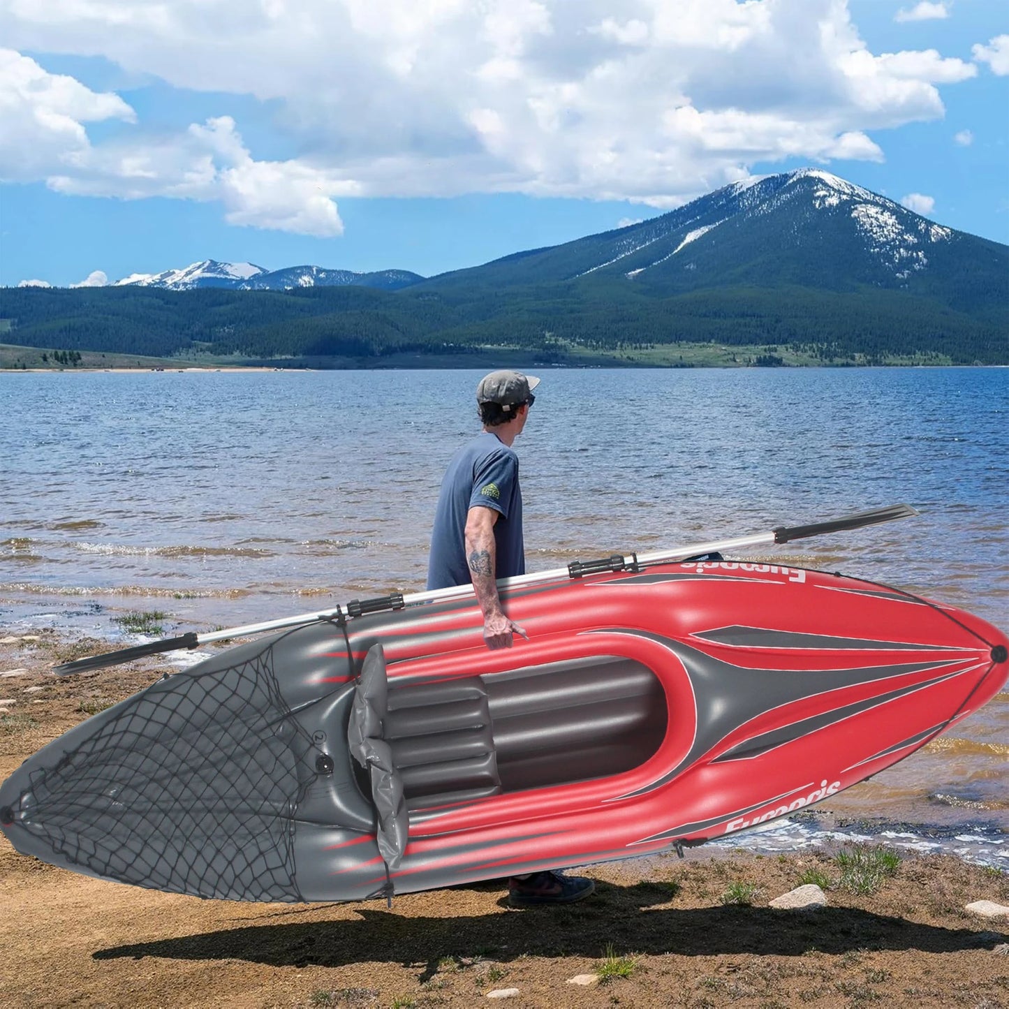 HHSJZWCY Inflatable One-Person Kayak Fishing Boat For Lakes And Rivers