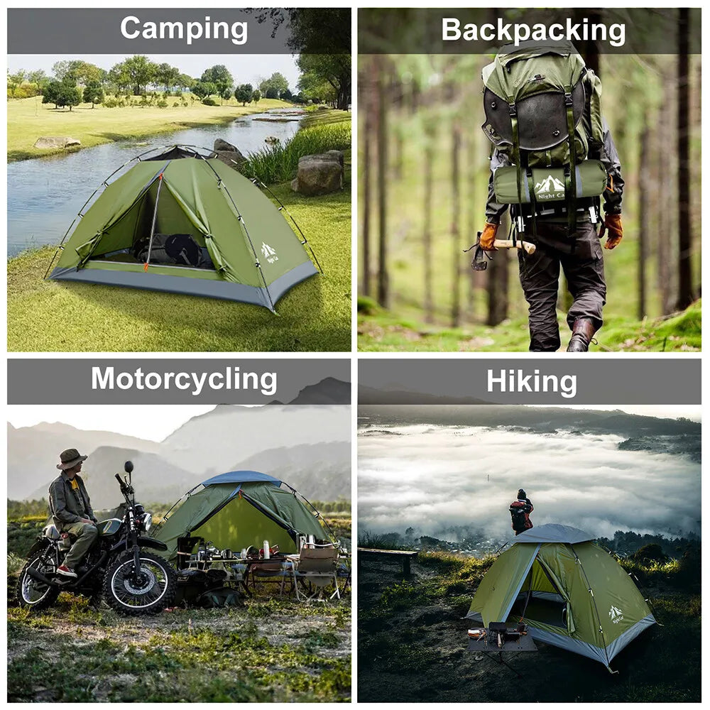 Night Cat Upgraded Backpacking Tents 1- 2 Persons Easy Clip Setup Camping Tent Adults Heavy Rainproof Compact Lightweight
