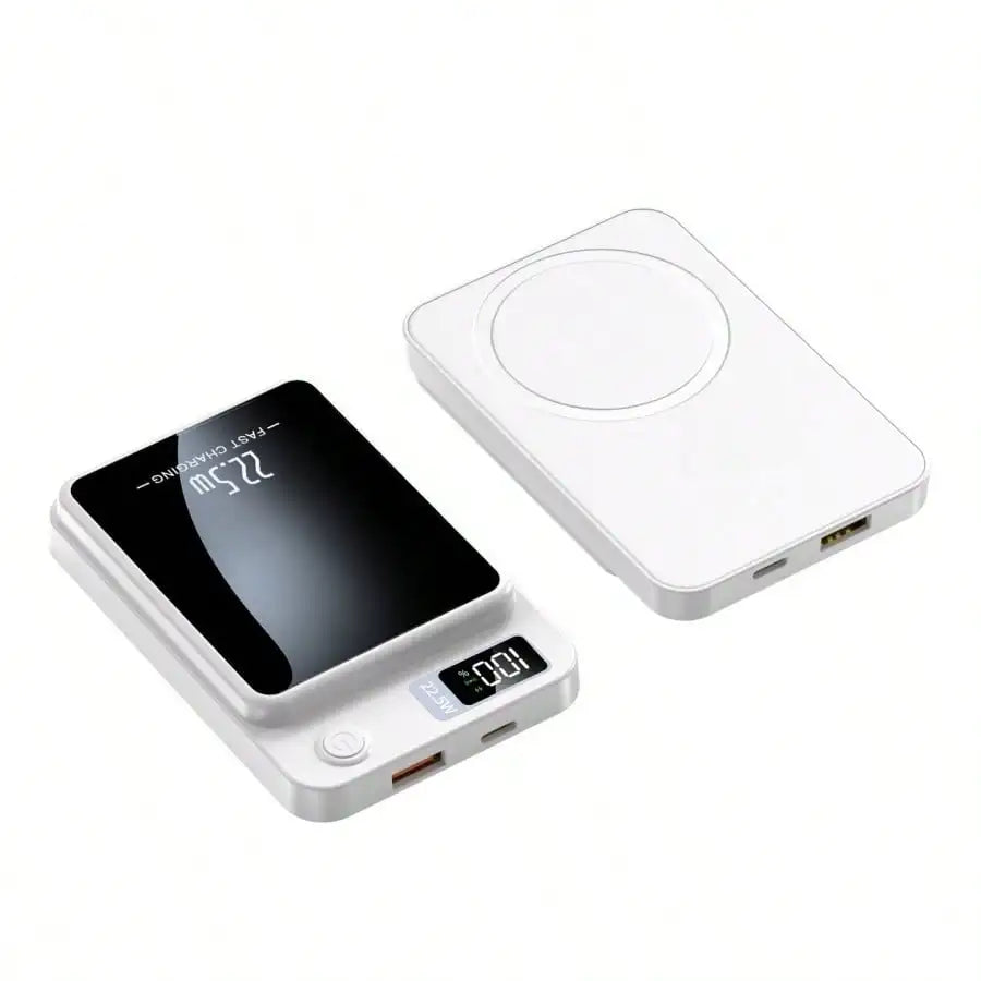 Portable Magnetic Charger 10000mAh Wireless Power Bank Qi MagSafe LED Display