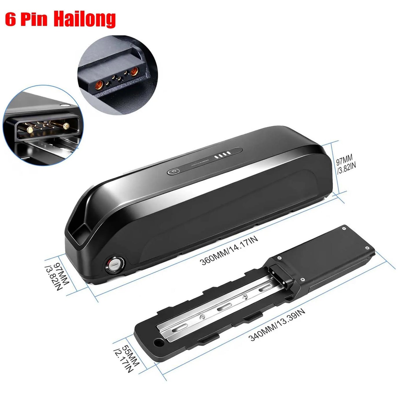 Hailong EBike Battery 36V 48V 52V 20Ah 24Ah Mountain Bicycle 18650 21700 Electric Bateria Pack for Bafang 1000W 750W 500W 250W