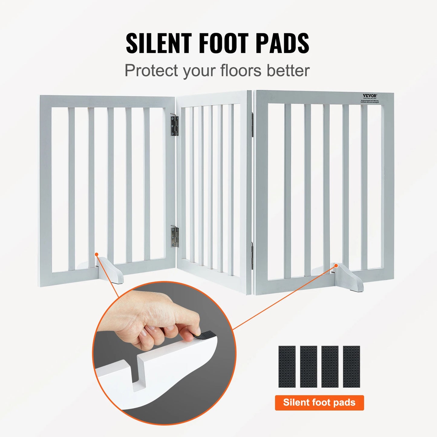 SucceBuy Freestanding Dog Gate 3 Panels Foldable Pet Barrier