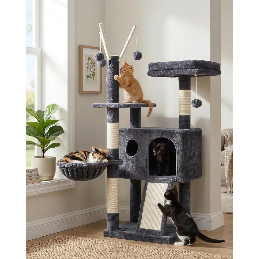 NBVCX Cat Tree Tower With Scratching Posts And Cozy Hammock