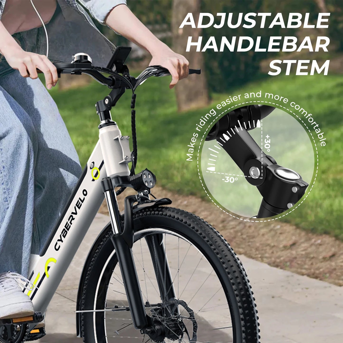 CYBERVELO Urban Commute Electric Bike EK2 48V 1000W Peak Motor