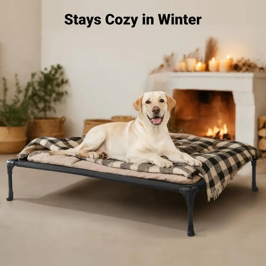 Outdoor Elevated Dog Bed Large Sized Dogs, Large Cooling Raised Dog Cots Beds Training Platform Off Ground Hammock with Breathab