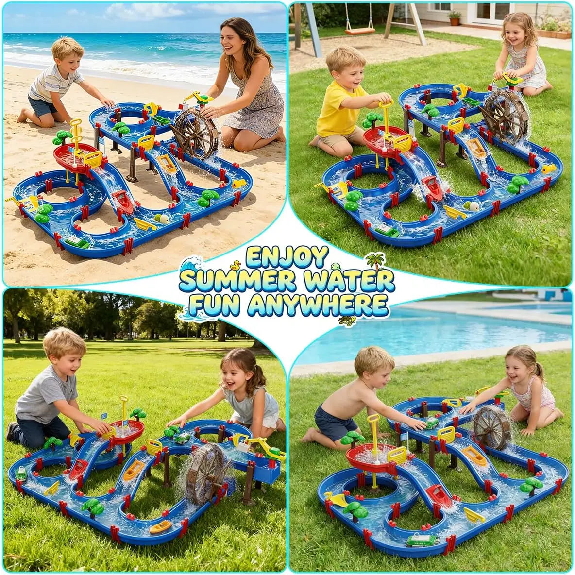 VATOS Retro Manual Outdoor Water Wheel Channel Set Toy