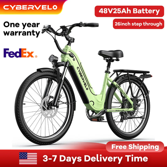 CYBERVELO EK7 Electric Bike 1000W Peak 48V 25Ah Detachable Battery