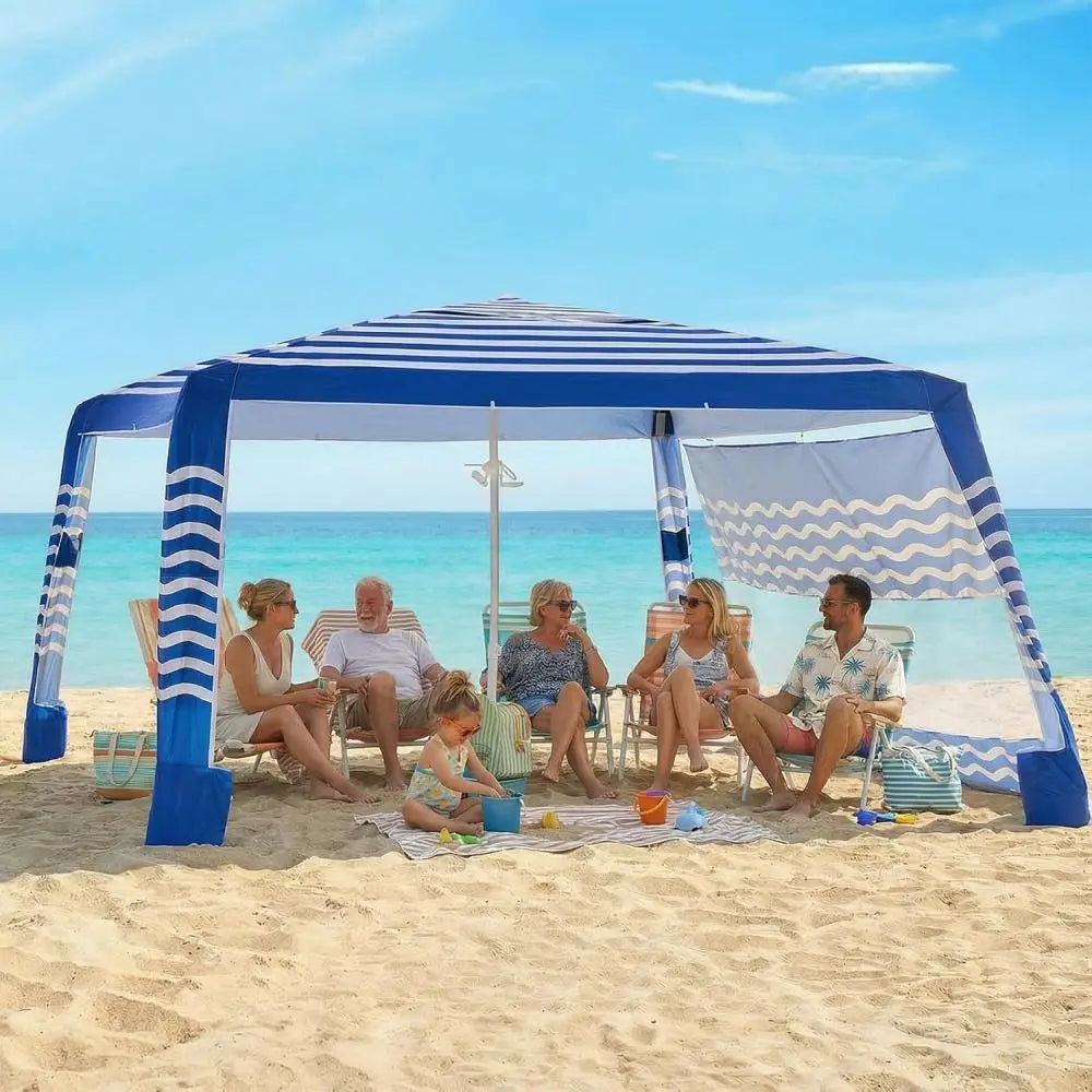 Beach Cabana Sun Shelter With Side Walls Upf 50 Protection
