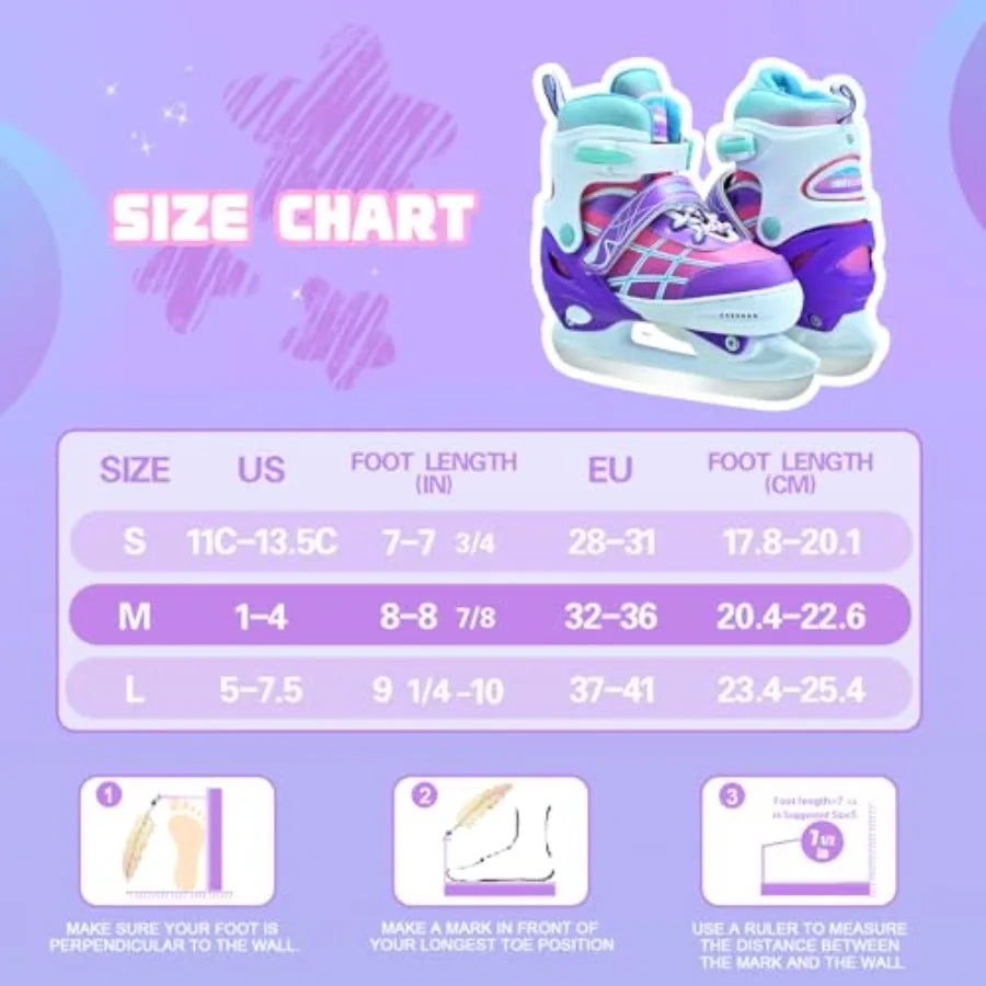 Adjustable Ice Skates for Boys and Girls Beginners
