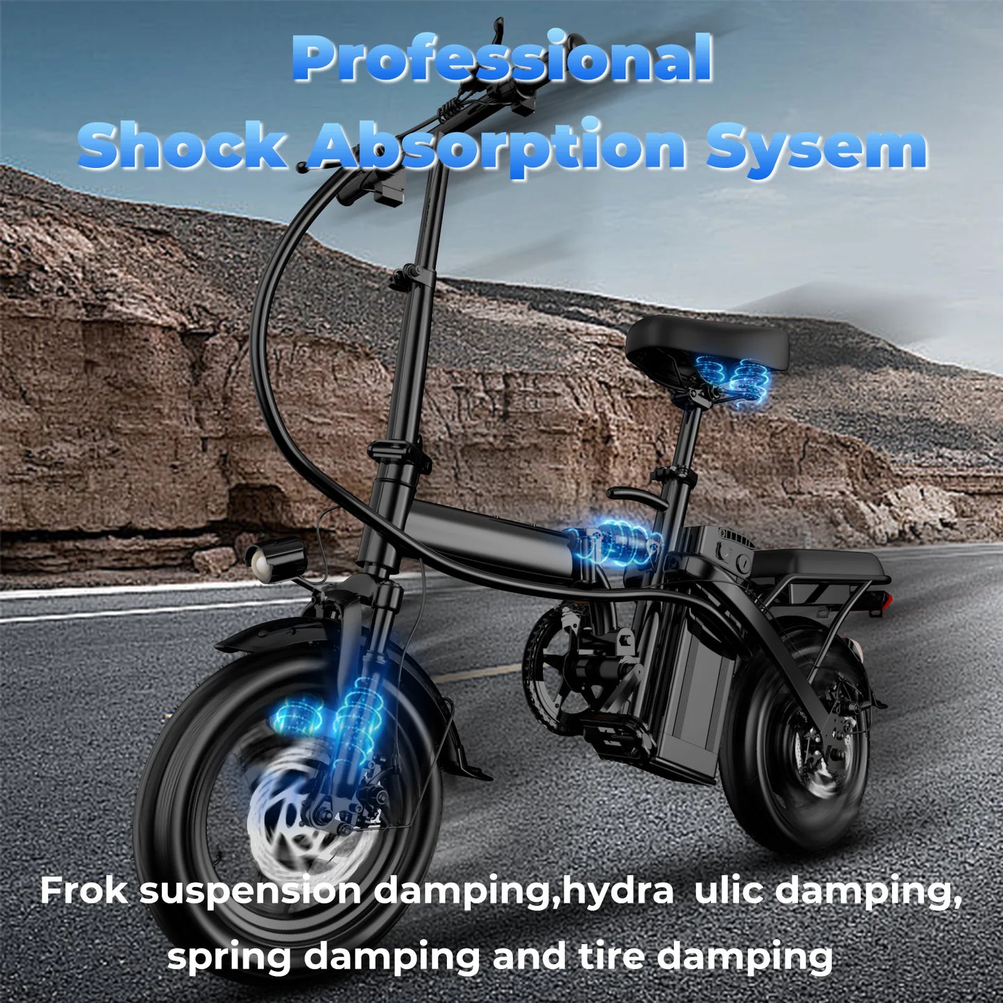Lelekuai 500W Folding Electric Bike 20 MPH Removable Battery