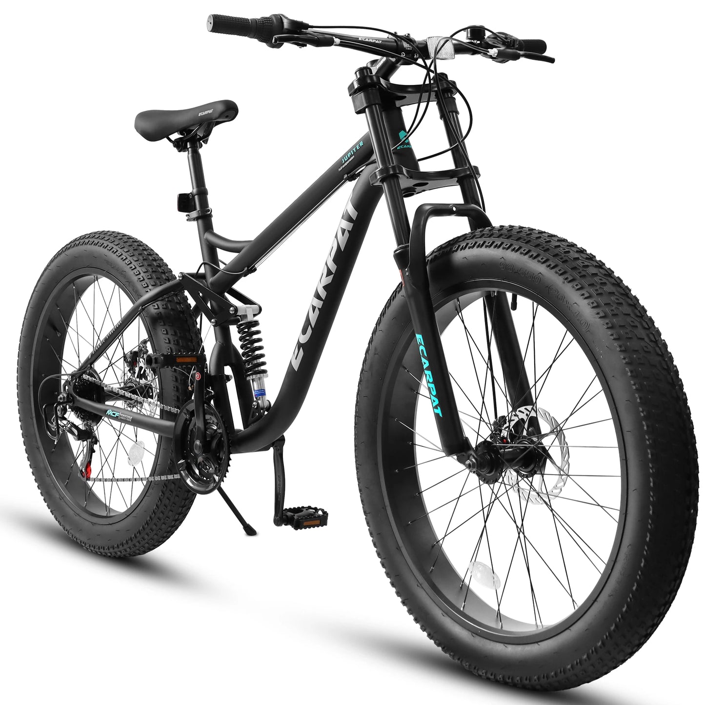 Fat Tire Mountain Bike Full Suspension 21 Speed Disc Brakes