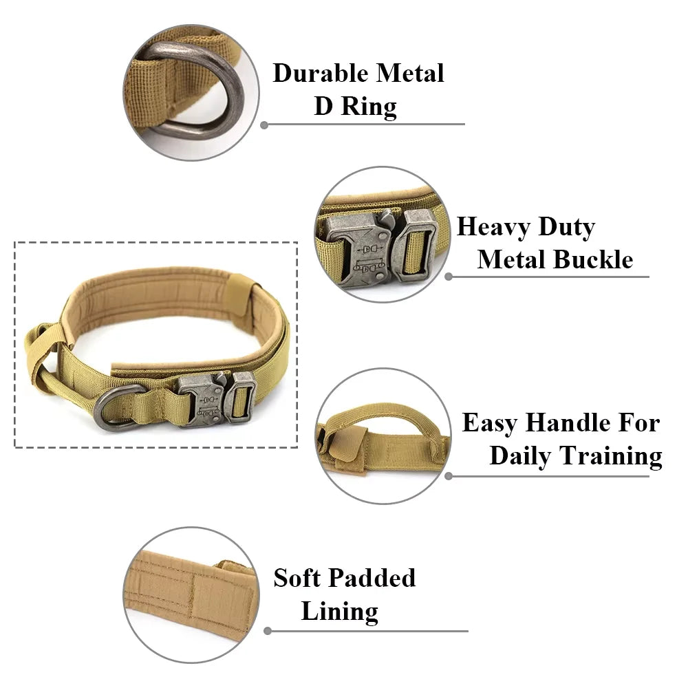 PETRAVEL Tactical Dog Collar And Leash Set With Control Handle