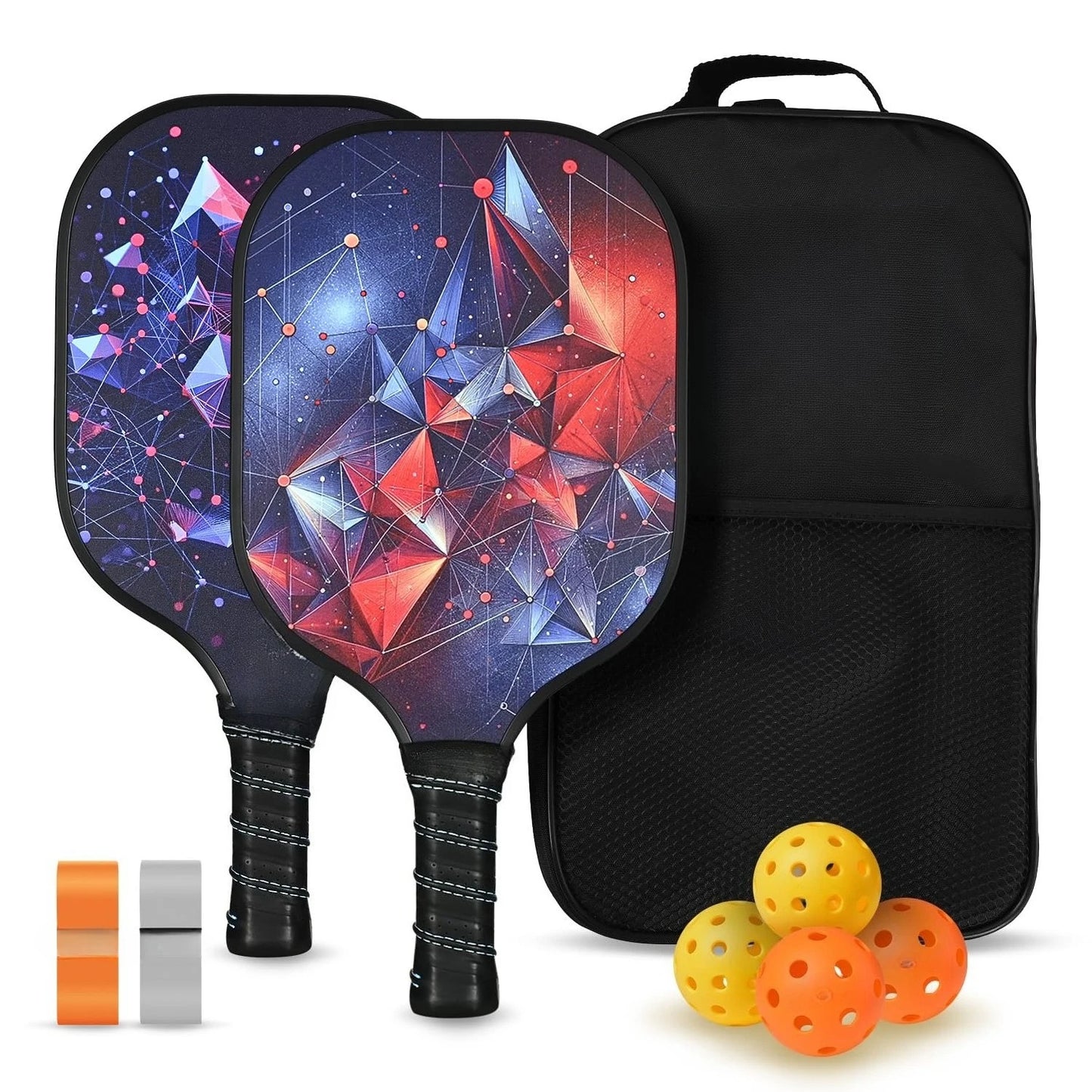 Lightweight Fiberglass Pickleball Paddle Set With Carry Bag
