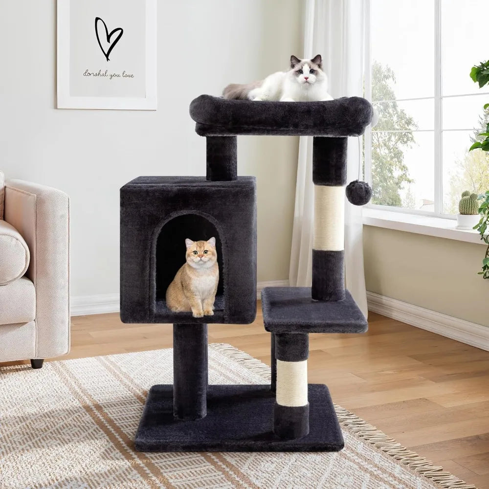 NBVCX Multi Level Cat Tree With Plush Perches Sisal Posts