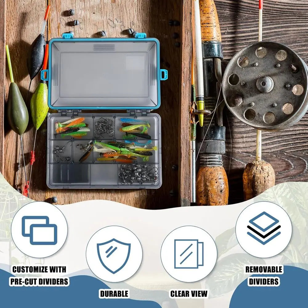 Waterproof Tackle Boxes With Removable Dividers For Freshwater And Saltwater