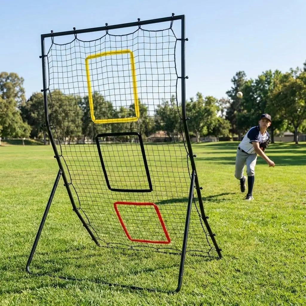 HiMISS Softball Back Net Rebounder With Strike Zone For Practice