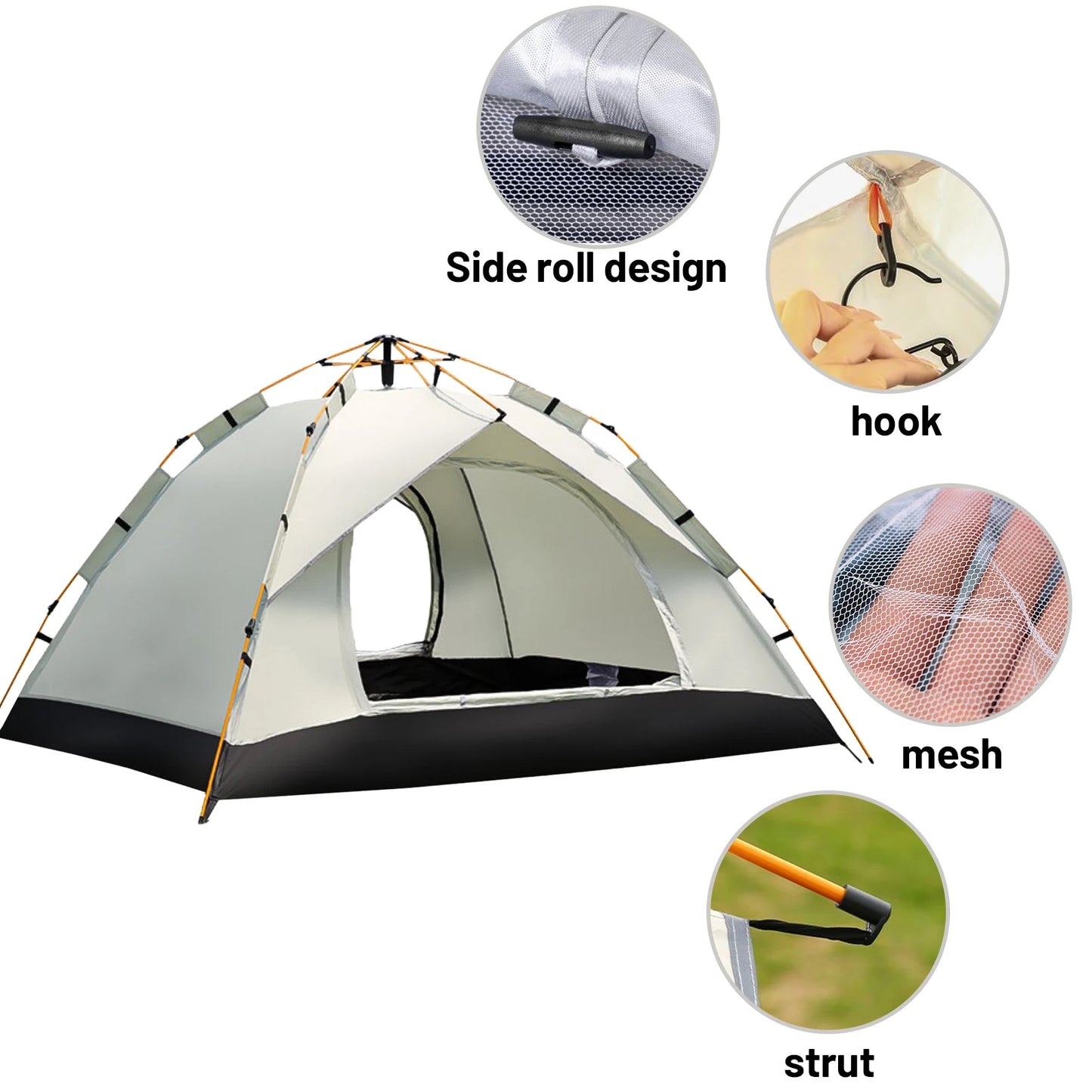 Pakicetus Auto Open Family Tent Quick Setup All Weather Portable