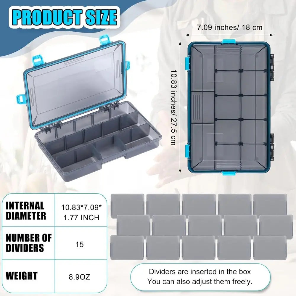 Waterproof Tackle Boxes With Removable Dividers For Freshwater And Saltwater