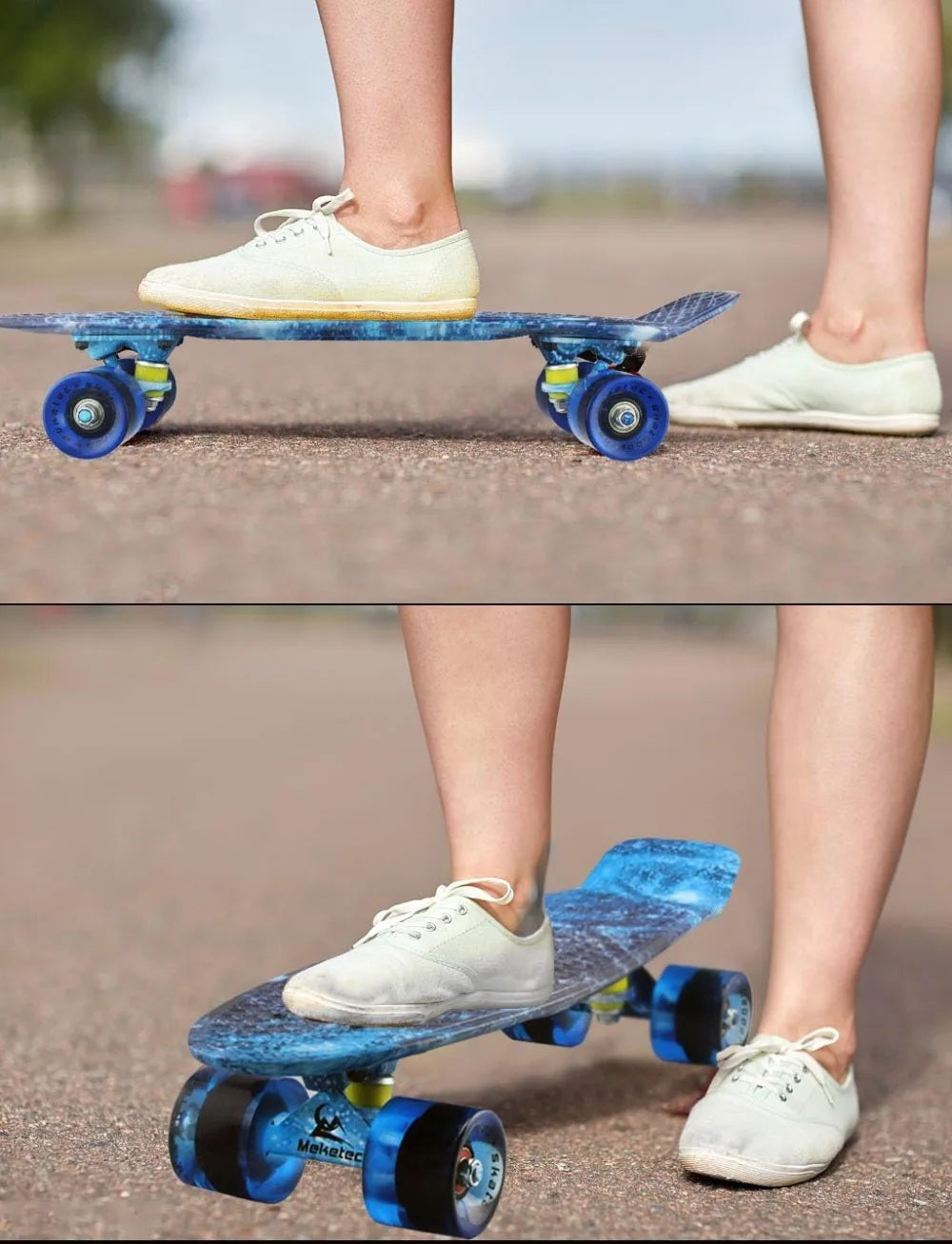 Mini Cruiser Skateboard For Kids Beginners Retro Design