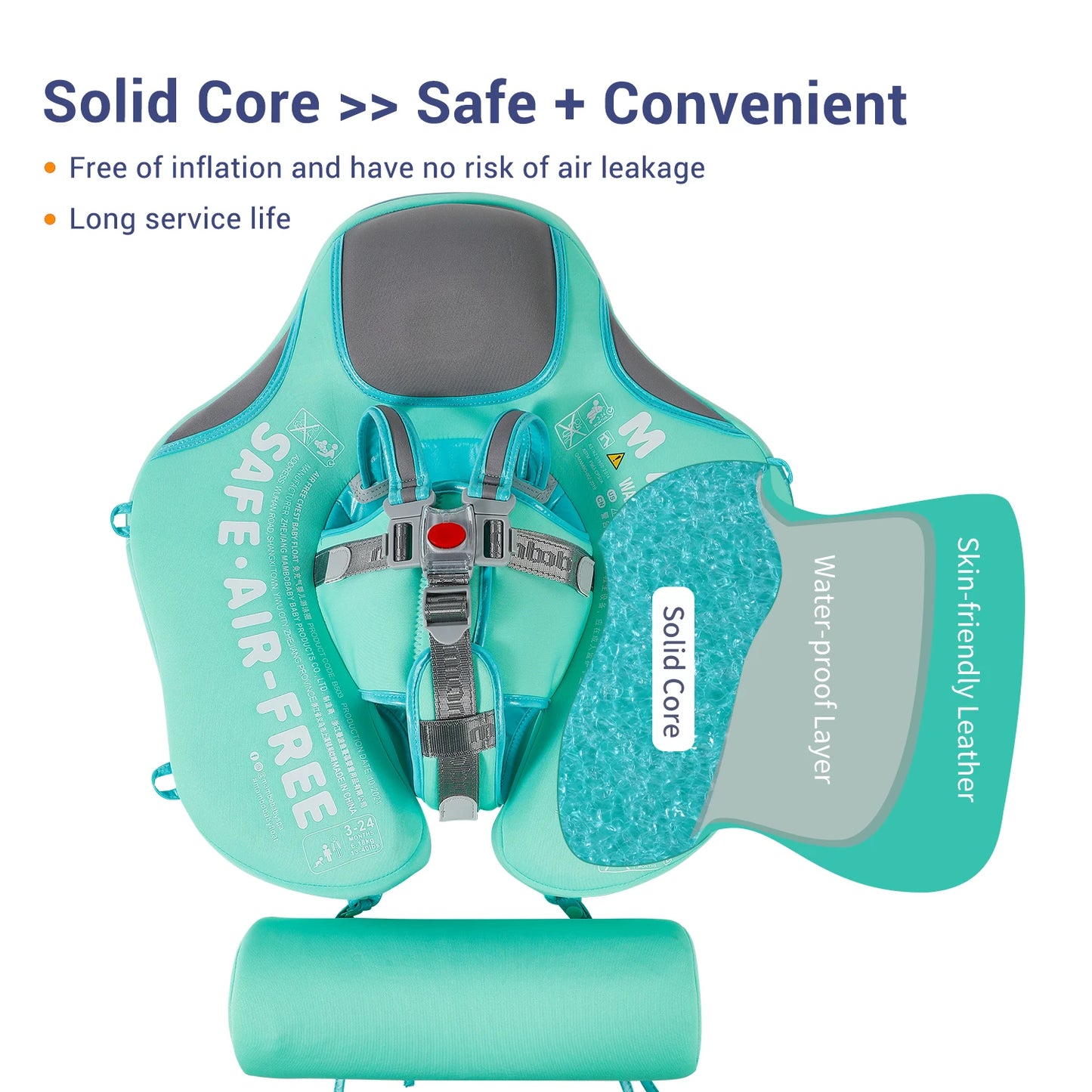 Mambobaby Baby Float With Sunshade Canopy and Crotch Strap