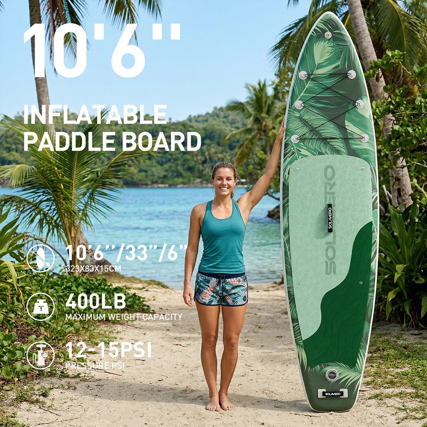 Inflatable SUP Board With Full Accessories Pack And Adjustable Paddle